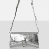 PUBLIC DESIRE - THE KEMI SILVER ARCHED CROSSBODY MINI HANDBAG
