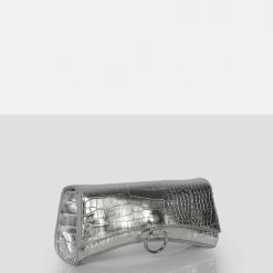 PUBLIC DESIRE - THE KEMI SILVER ARCHED CROSSBODY MINI HANDBAG