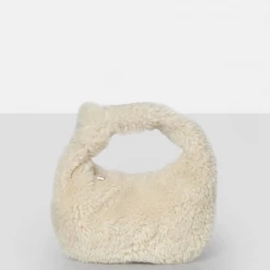 PUBLIC DESIRE - THE LYRA ECRU FLUFFY MINI HANDBAG