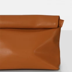 PUBLIC DESIRE - THE ARIA CARAMEL FOLDED DETAIL CLUTCH BAG