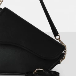 PUBLIC DESIRE - THE FOX BLACK SADDLE SHOULDER BAG