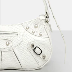 PUBLIC DESIRE - TRACKSTAR WHITE CROC PU