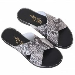 Athena Greek Sandals ATHENA GREEK 51B-549-BLACK SLIDE