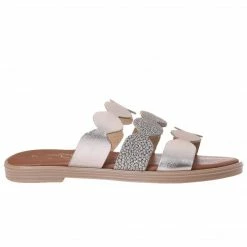 Athena Greek Sandals ATHENA GREEK 92-902-SILVER SLIDE