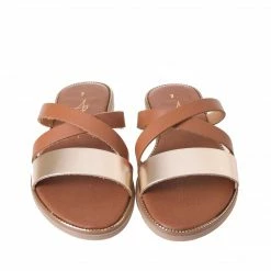 Athena Greek Sandals ATHENA GREEK 92-925-CAMEL SLIDE