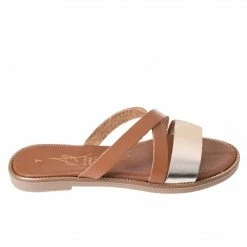 Athena Greek Sandals ATHENA GREEK 92-925-CAMEL SLIDE