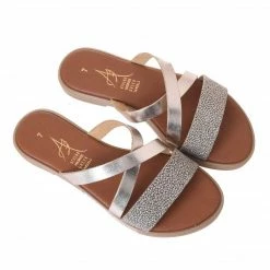 Athena Greek Sandals ATHENA GREEK 92-925-SILVER SLIDE