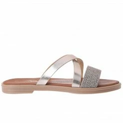 Athena Greek Sandals ATHENA GREEK 92-925-SILVER SLIDE