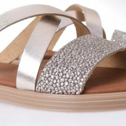 Athena Greek Sandals ATHENA GREEK 92-925-SILVER SLIDE