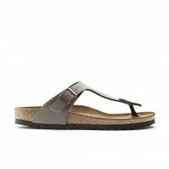BIRKENSTOCK GIZEH BIRKO-FLOR NUBUCK STONE