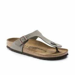 BIRKENSTOCK GIZEH BIRKO-FLOR NUBUCK STONE