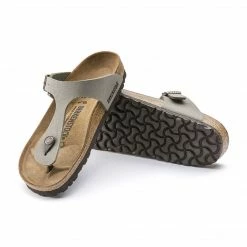 BIRKENSTOCK GIZEH BIRKO-FLOR NUBUCK STONE
