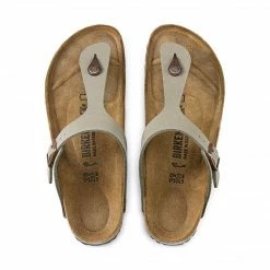 BIRKENSTOCK GIZEH BIRKO-FLOR NUBUCK STONE