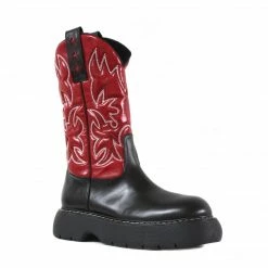 Jeffrey Campbell COWBOY BLACK RED BOOTS