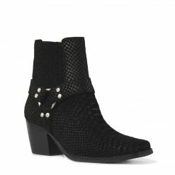 Jeffrey Campbell PARTNER BLACK MATTE SNAKE BOOTS