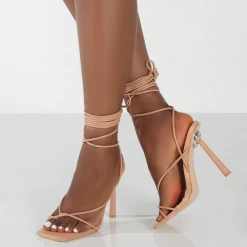 PUBLIC DESIRE - LACEY NUDE STRAPPY HEELS