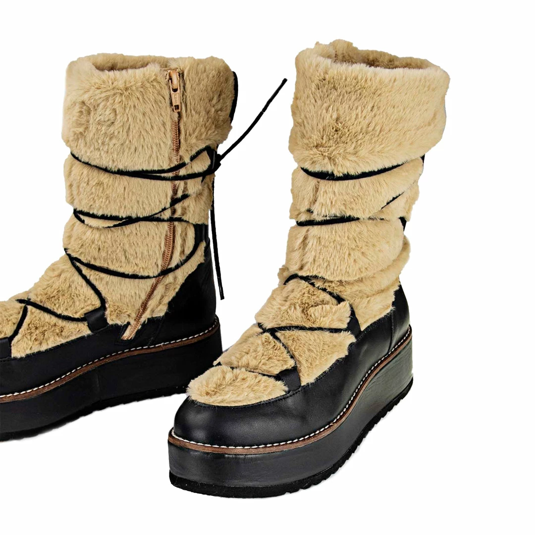 POPA APRES SKI BLACK LEATHER BOOTS