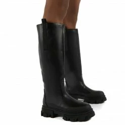 Como Store PUBLIC DESIRE GENIUS WIDE FIT BLACK BOOTS