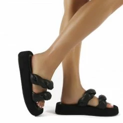 Como Store PUBLIC DESIRE AMORA BRAIDED SLIDE BLACK