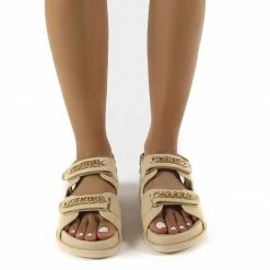 Como Store PUBLIC DESIRE ELLIS WIDE FIT NUDE CHAIN DETAIL SANDAL