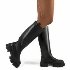 Como Store PUBLIC DESIRE GENIUS WIDE FIT BLACK BOOTS