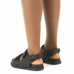 PUBLIC DESIRE CARMEN BLACK DRENCH SANDAL