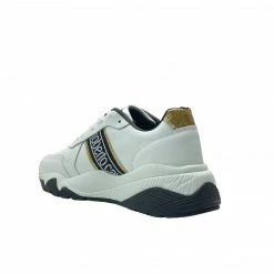 ROBERTO CAVALLI GOLD AND WHITE CINDY GLITTER LEATHER