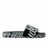 LOVE MOSCHINO BLACK LOGO PRINT SLIDE