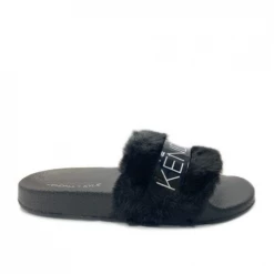 KENDALL + KYLIE EROS BLACK SLIPPERS