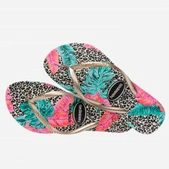 HAVAIANAS SLIM ANIMAL FLORAL BEIGE