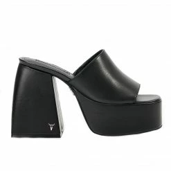 WINDSOR SMITH HIGHRISE BLACK MULES