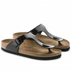 BIRKENSTOCK GIZEH BIRKO-FLOR BLACK PATENT