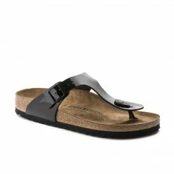 BIRKENSTOCK GIZEH BIRKO-FLOR BLACK PATENT