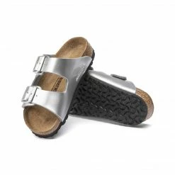 BIRKENSTOCK KIDS ARIZONA BIRKO FLOR ELECTRIC METALLIC SILVER