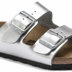 BIRKENSTOCK KIDS ARIZONA BIRKO FLOR ELECTRIC METALLIC SILVER
