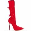 Como Store Casadei Women's Red Pointed Knit Boots
