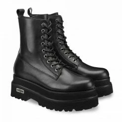 CULT GRETA 3236 MID W LEATHER BLACK BOOTS