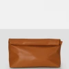 PUBLIC DESIRE - THE ARIA CARAMEL FOLDED DETAIL CLUTCH BAG