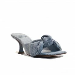 JEFFREY CAMPBELL BOW DENIM SLIDE SANDAL