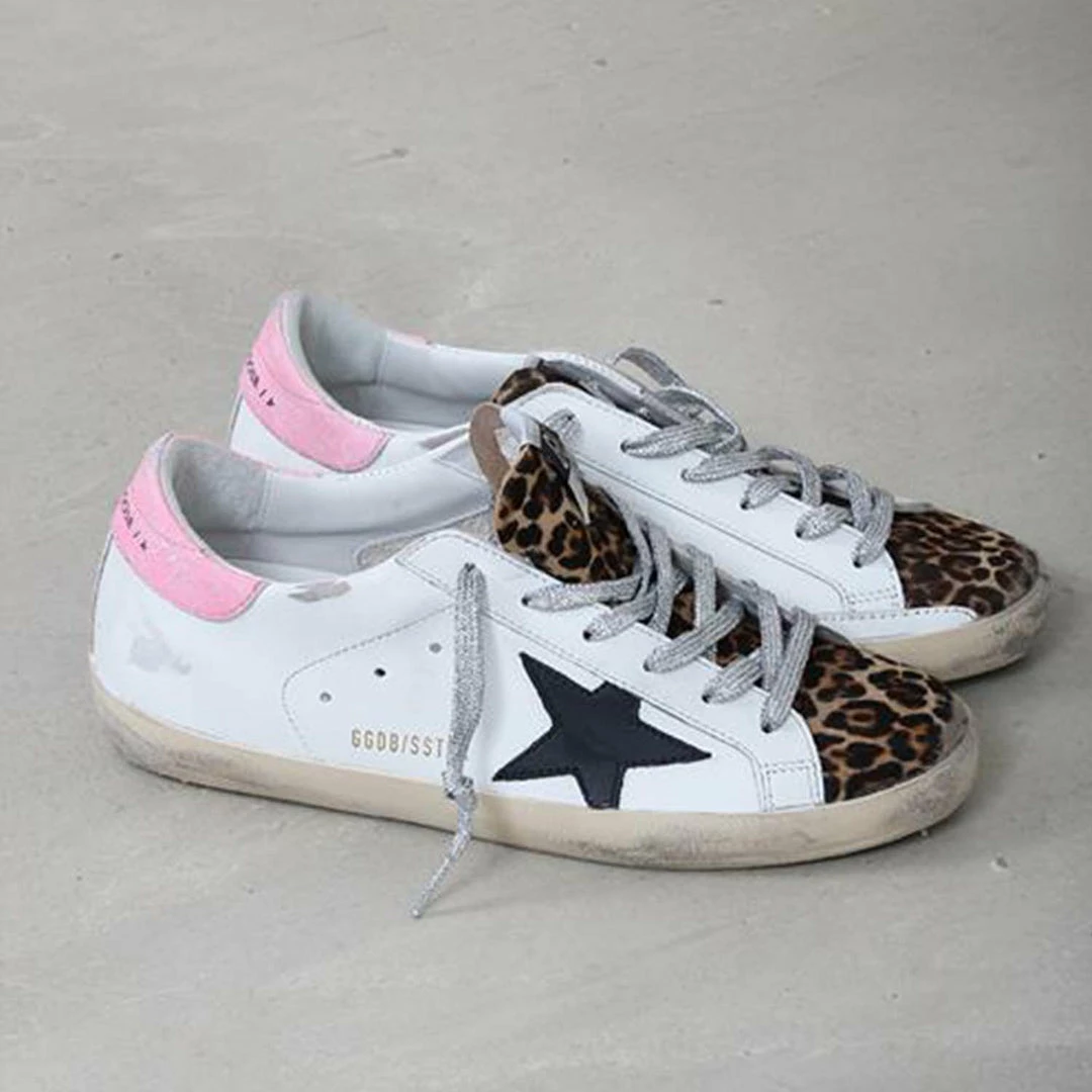 Golden Goose Deluxe Brand GOLDEN GOOSE SUPERSTAR WHITE LEOPARD HORSY PINK SNEAKER