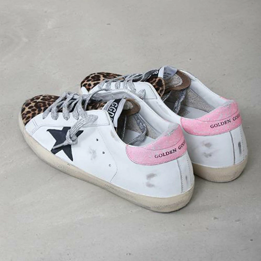 Golden Goose Deluxe Brand GOLDEN GOOSE SUPERSTAR WHITE LEOPARD HORSY PINK SNEAKER