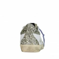 GOLDEN GOOSE SUPERSTAR DISTRESSED WHITE ICE SILVER