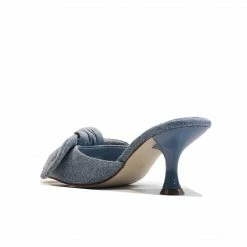 JEFFREY CAMPBELL BOW DENIM SLIDE SANDAL