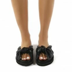 Como Store PUBLIC DESIRE BAY KNOT DETAIL SLIDE BLACK