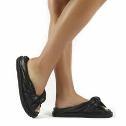 Como Store PUBLIC DESIRE BAY KNOT DETAIL SLIDE BLACK