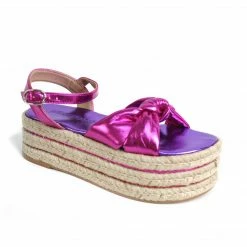 JEFFREY CAMPBELL NAPA LAME FUCHSIA MULTI SANDALS