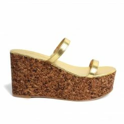 Jeffrey Campbell FORRO LAMINATED GOLD WEDGE