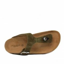 Jeffrey Campbell KHAKI SUEDE THONG SLIDE