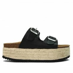 Jeffrey Campbell PLATFORM LEATHER BLACK SLIDE