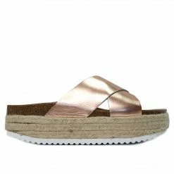 Jeffrey Campbell ROSE GOLD LEATHER PLATFORM SLIDE